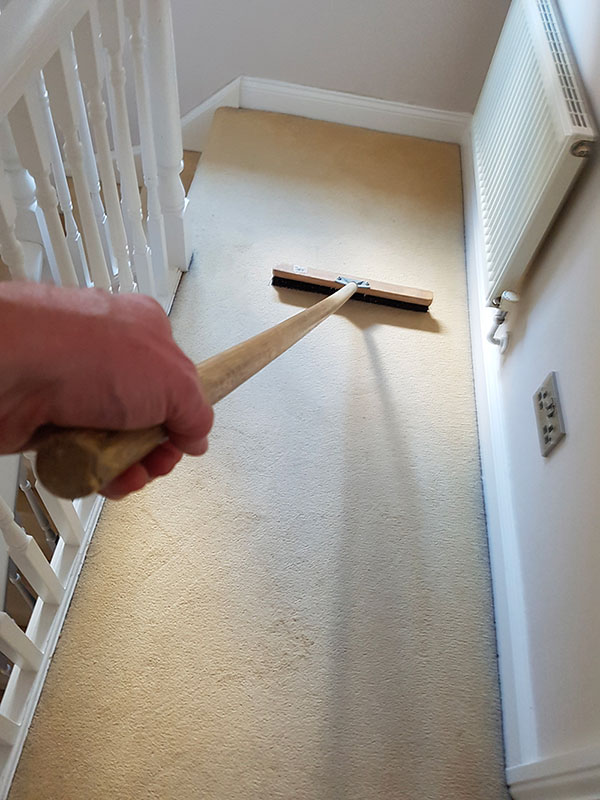 carpet brushing after pre spray